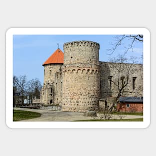 Ruins of medieval castle in Cesis, Latvia Sticker